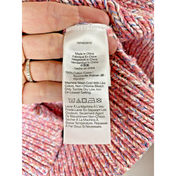 J. Crew Casual Sweater Womens Pink White Blue Long Sleeve Crewneck Sweater SMALL - Picture 6 of 7